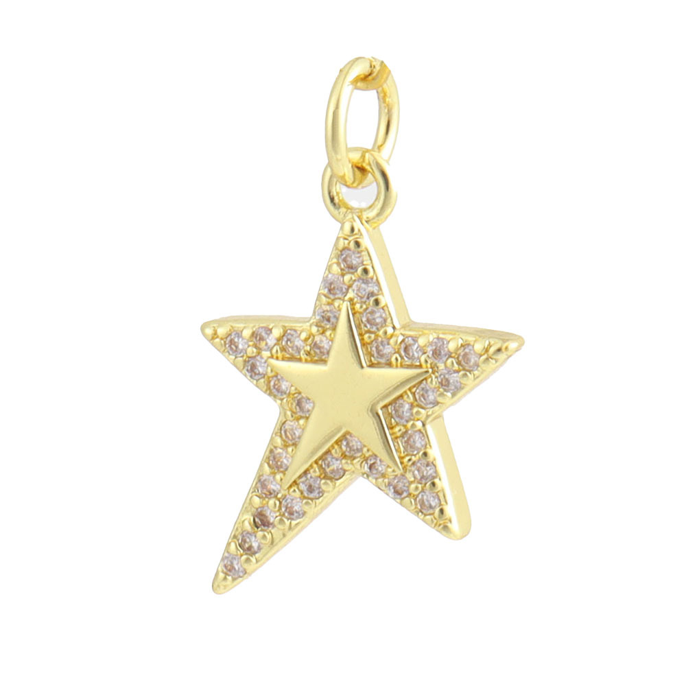 6g Weight Pendant Jewelry Making Type 12 * 18mm Jewelry Making Size Zircon Inlay Material DIY Jewelry Accessories Classification 1 Piece Quantity Copper Material Star, Heart Shape, Eye Pattern Plating, Inlay Design IG Style Style 1 Piece 12 * 18mm Copper Zircon Star Heart Shape Eye Pendant 18