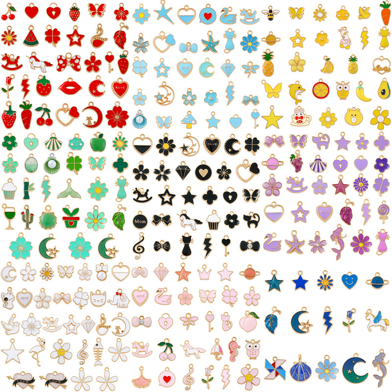 30 オレンジとイエローのオイルドリップセットペンダント五芒星愛手作り diy ネックレスブレスレットジュエリーアクセサリー 9 色|undefined