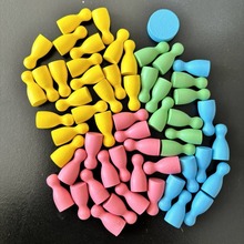 木制棋子套装人形棋子桌游配件跳棋飞行蛇棋围棋子五子棋圆片