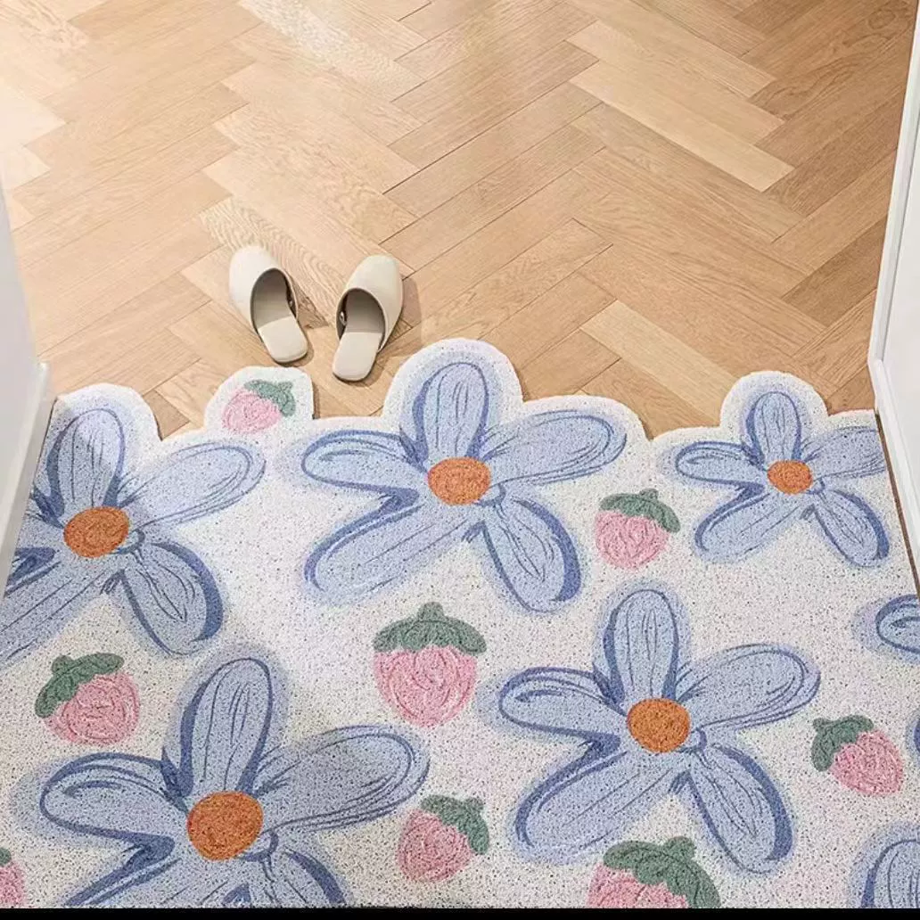 Прочный нескользящий коврик для дома, коврик, цветочный дизайн, простой и элегантный