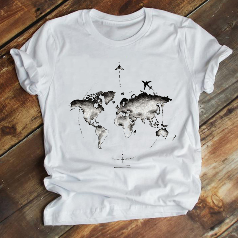 Short-sleeved women's clothing travel fashion printing 90's trendy cute short-sleeved summer printed T-shirt female TT-shirt