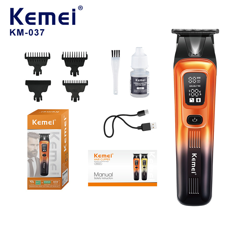 Kemei, cortapelos, cortapelos eléctricos, pantalla digital inteligente para el hogar, cortapelos eléctricos, cabezal de llenado rápido USB, cortapelos grabados