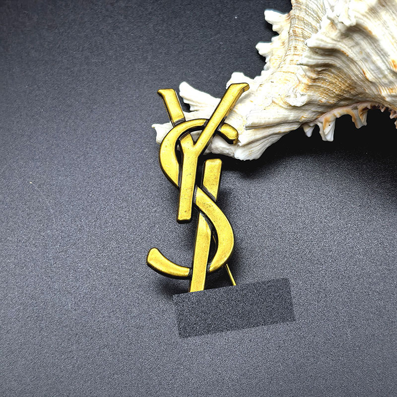 古金古银杨树L胸针百搭毛衣卫衣西装领针合金材质铜针铜扣|undefined