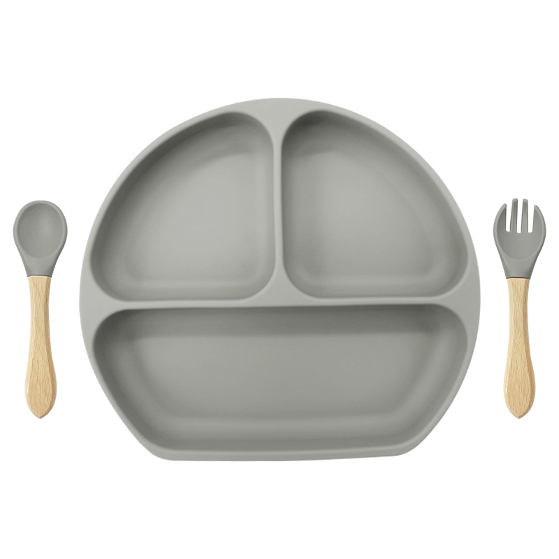 연기 회색 (웃는 얼굴 접시 나무 포크 스푼 361g)