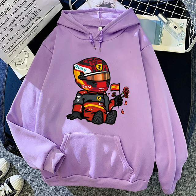 Sainz Mini F1 Hoodies for Men Games Cartoon Graphic Sweatshi