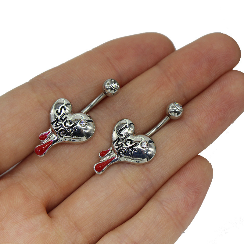 Heart Letter Belly Button Ring Piercing Jewelry For Women_voghion.com