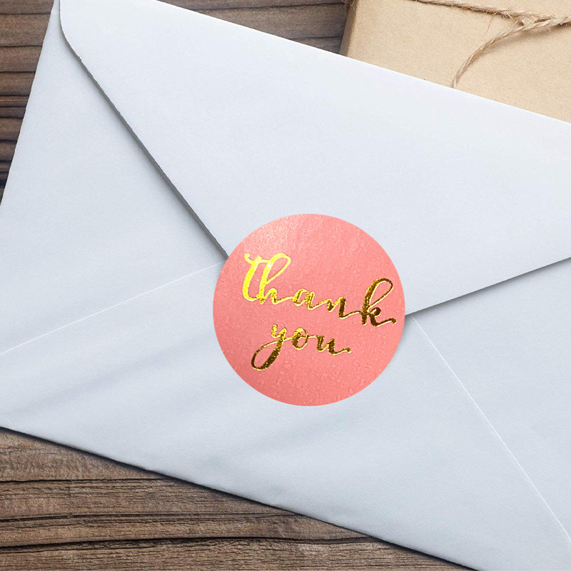 500 Stück runde Dankeschön-Etikettenaufkleber für Versand und Versandkarton, Siegeletiketten, dekorative Geschenkaufkleber – Detail 9