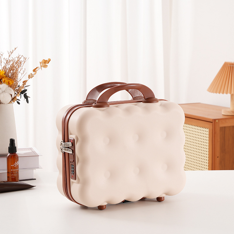 Caja de 14 pulgadas, caja de manicuras, caja de dibujos animados, maleta de almacenamiento, caja de tracción, macarón de gran capacidad, portátil