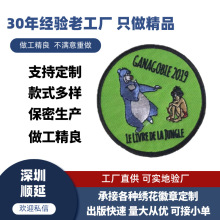 深圳顺延 源头工厂跨境货源定制卡通动画班服布贴臂章绣花章批发