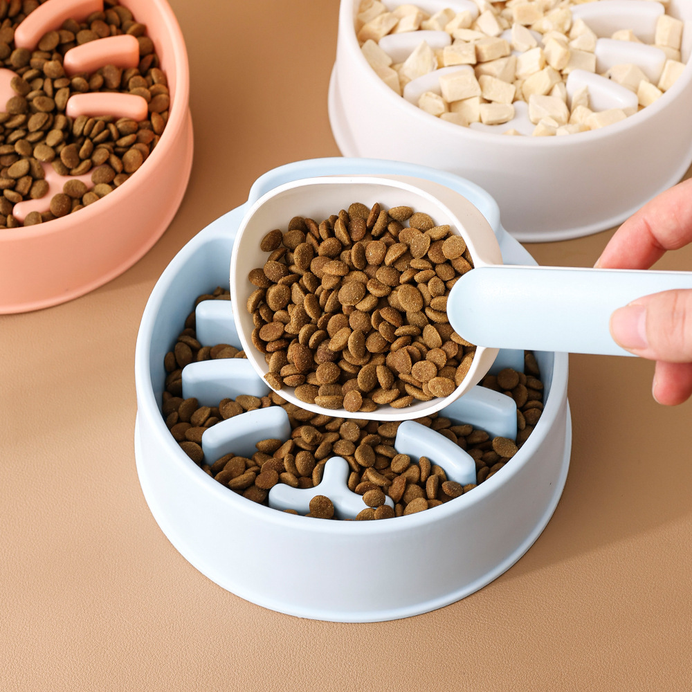 Cat Bowl Pet Bowl Slow Food Bowl alimentador anti-choke Slow Food Bowl colorido práctico perro tazón vajilla suministros para mascotas al por mayor