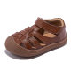 Leather children's simple hollow toddler shoes summer new men's and women's baby baotou anti-kick sandals a generation of hair