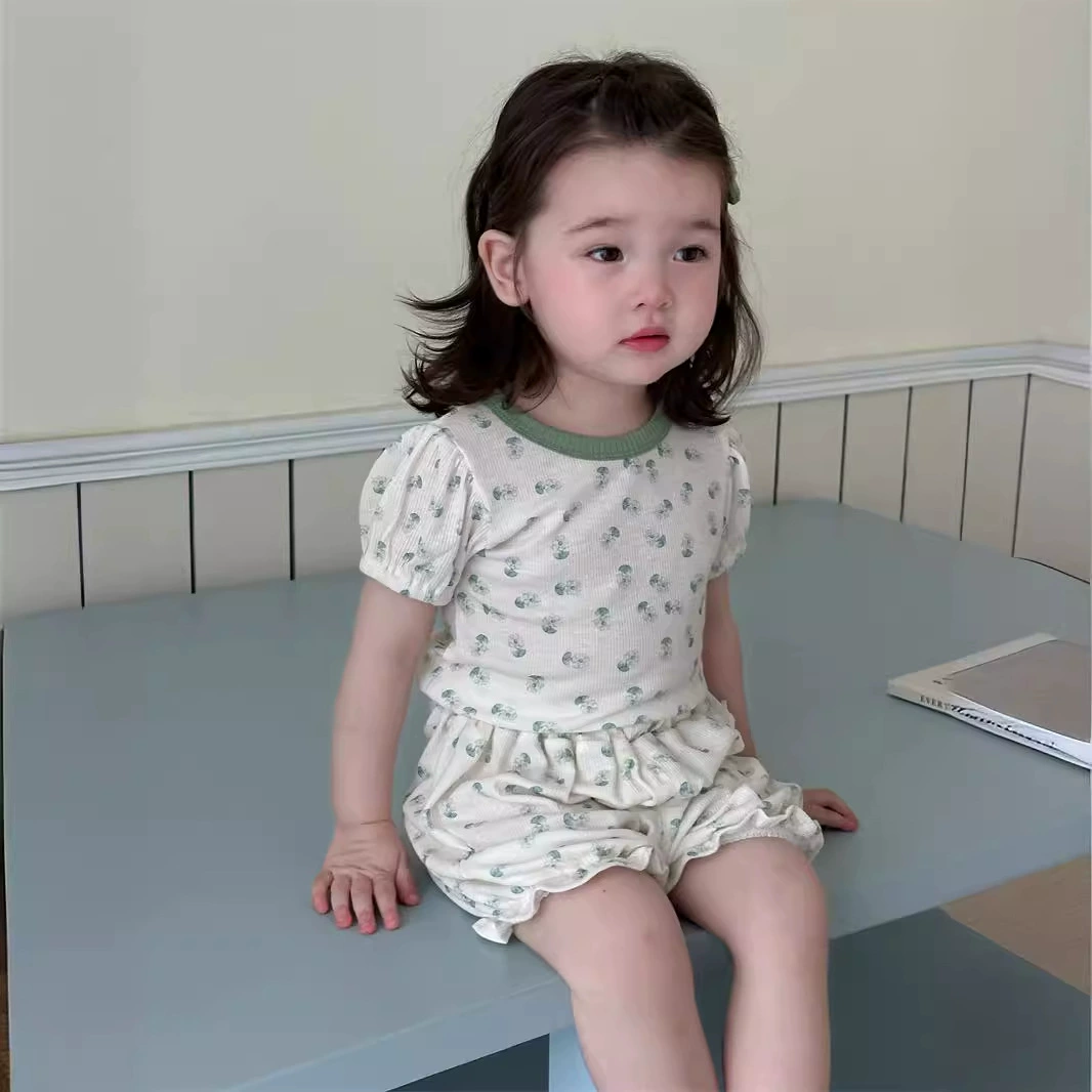 Тонкий комплект, детские дышащие шорты, летняя одежда, с коротким рукавом, корейский стиль, детская одежда