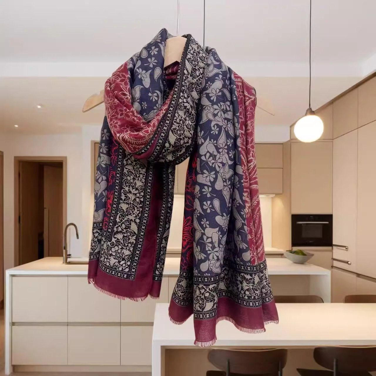 Fashionable Cotton and Linen Texture Sun Protection Scarf Shawl, Versatile, Soft, Comfortable and Warm, Elegant Style 180X90 Warm Scarf