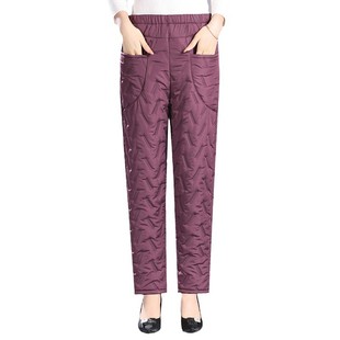 Winter Cotton Pants for the Elderly Loose Middle-aged Mother Pants Thickened Outer Wear Warm Pants for Small Grandma and Old Lady