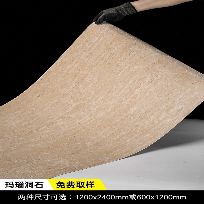 Plato de travertino de piedra blanda Tapones romanos Porcelana blanda Piedra de imitación suave Decoración de pared exterior Fabricante de baldosas de cerámica flexibles ultrafinas