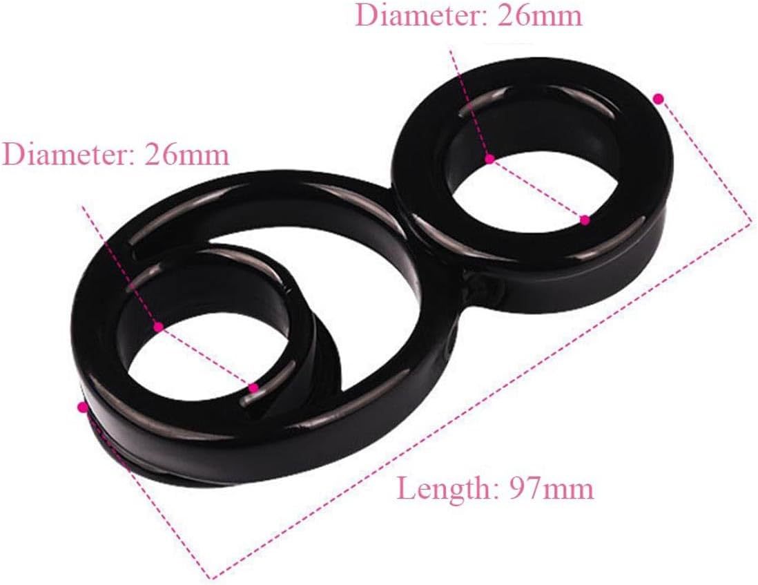 Double Locking Delay Ring, TPE Manual Couples Penis Ring, Black — detail image 7