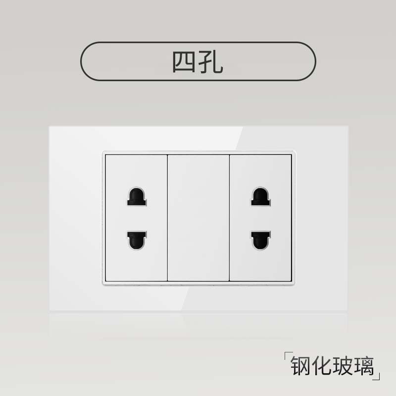 Taiwán 110V estándar americano USB blanco vidrio templado interruptor socket 118 Tipo de pared panel fábrica al por mayor