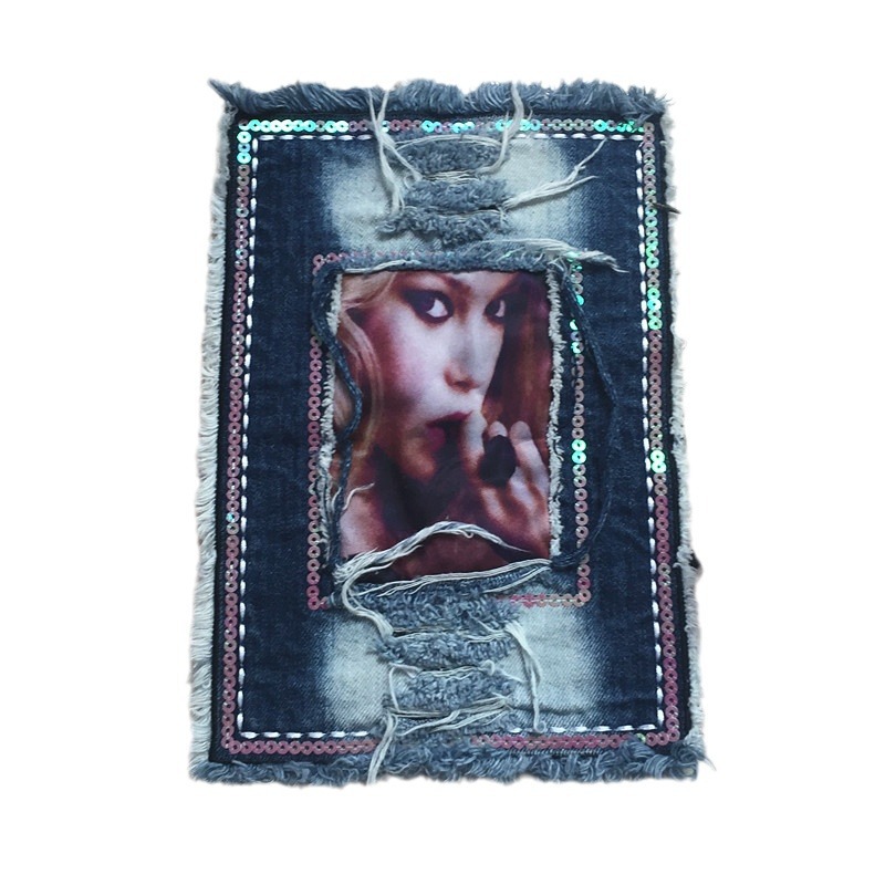 Denim pegatinas ropa de dibujos animados parche agujero parche de gran tamaño Denim pantalones rodilla codo pegatinas moda apliques Denim