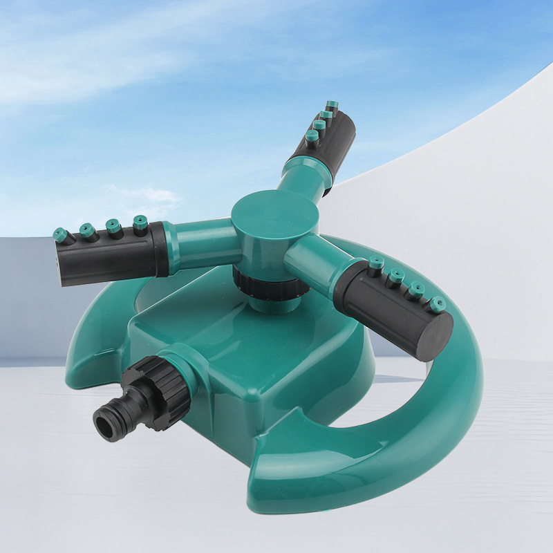 Fabricante 360 grados rotación automática tres tenedor rociador de riego rociador giratorio rociador independiente riego máquina