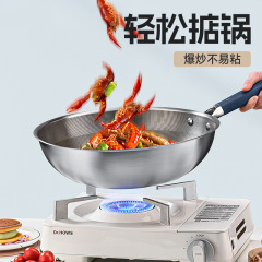 廠家直供鈦鍋鈦盾不粘鍋家用炒菜鍋有鈦不鏽鋼炒鍋平底電磁爐通用