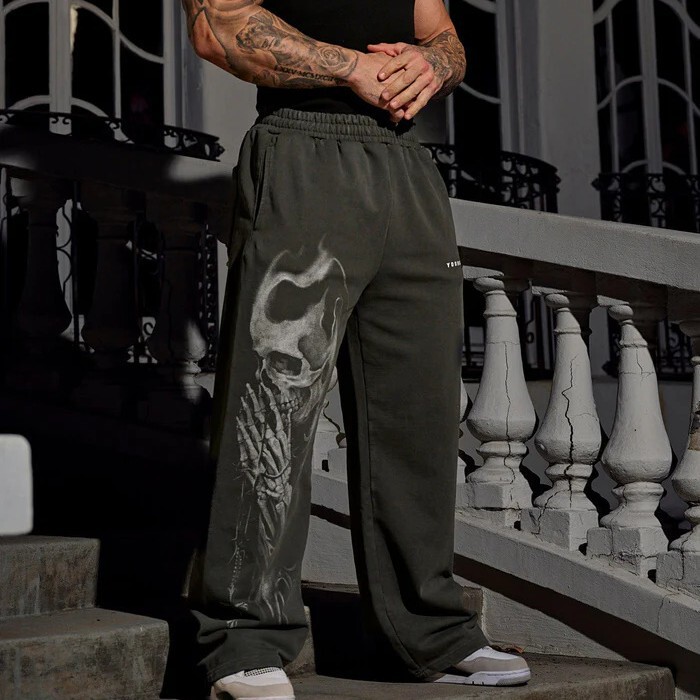 Youngla American Trendy Brand High Street Sweatpants Jogger Sports Fitness Casual Straight Loose Wide-Leg Pants Long Pants