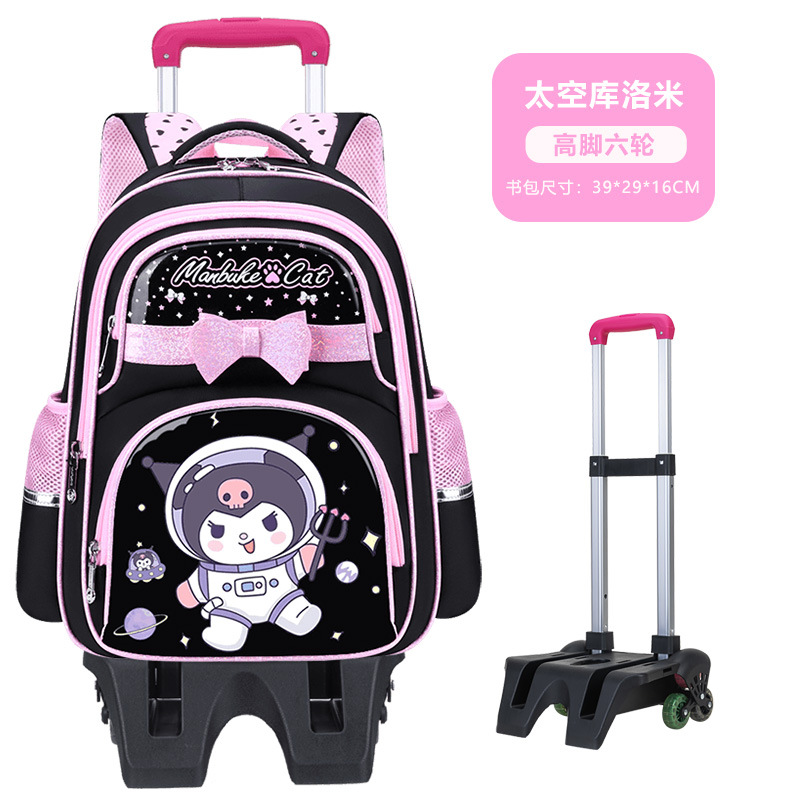 Mochila Escolar con Carro de Tela Oxford Impermeable y Transpirable para Escuela Primaria