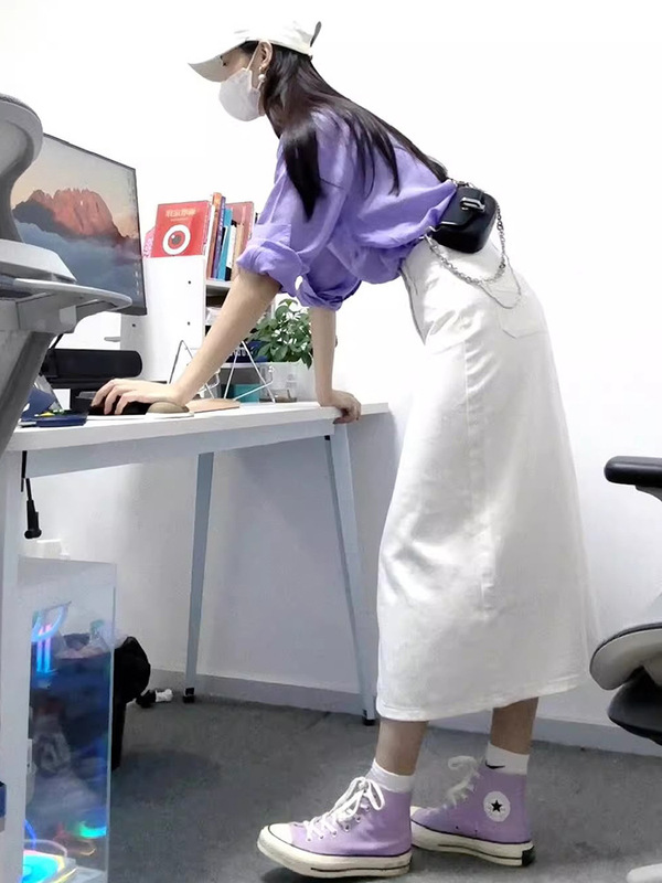 早秋季女装2025茶系穿搭高级感通勤风多巴胺紫色衬衫连衣裙子套装|undefined
