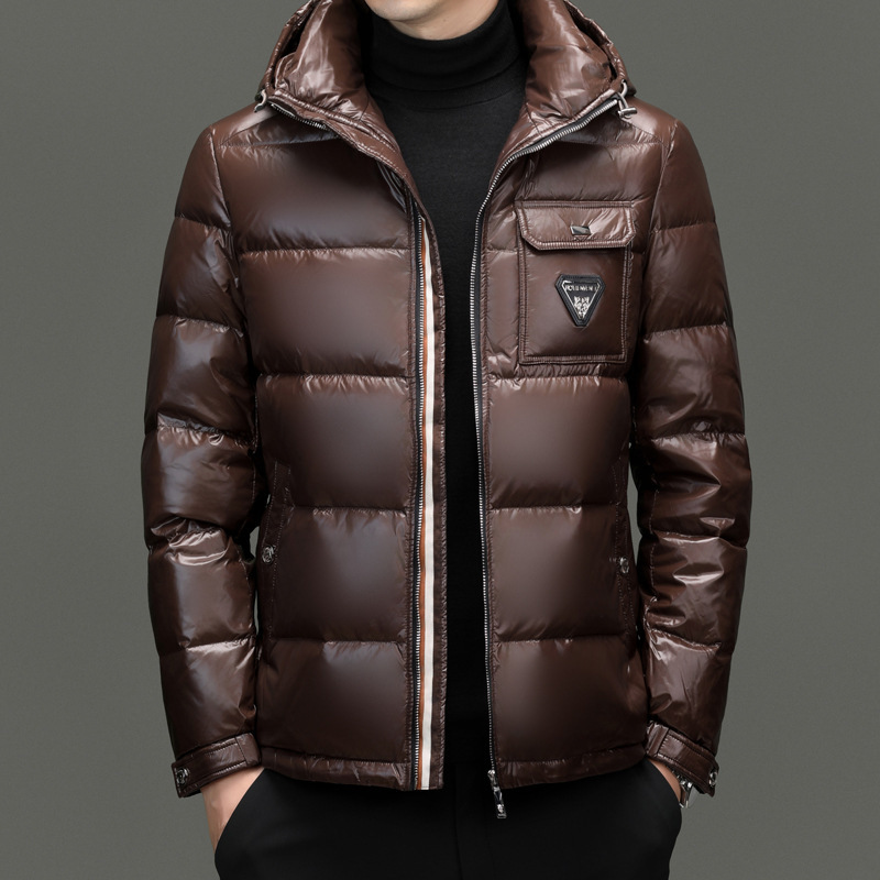 Velvet down jacket with zipper for leisure