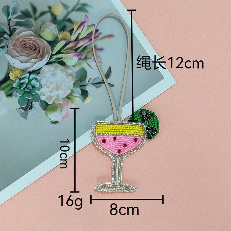夏の新しいカクテルグラスバッグペンダント手作り刺繍ビーズ布ステッカーバッグ衣類アクセサリージュエリーアクセサリー|undefined
