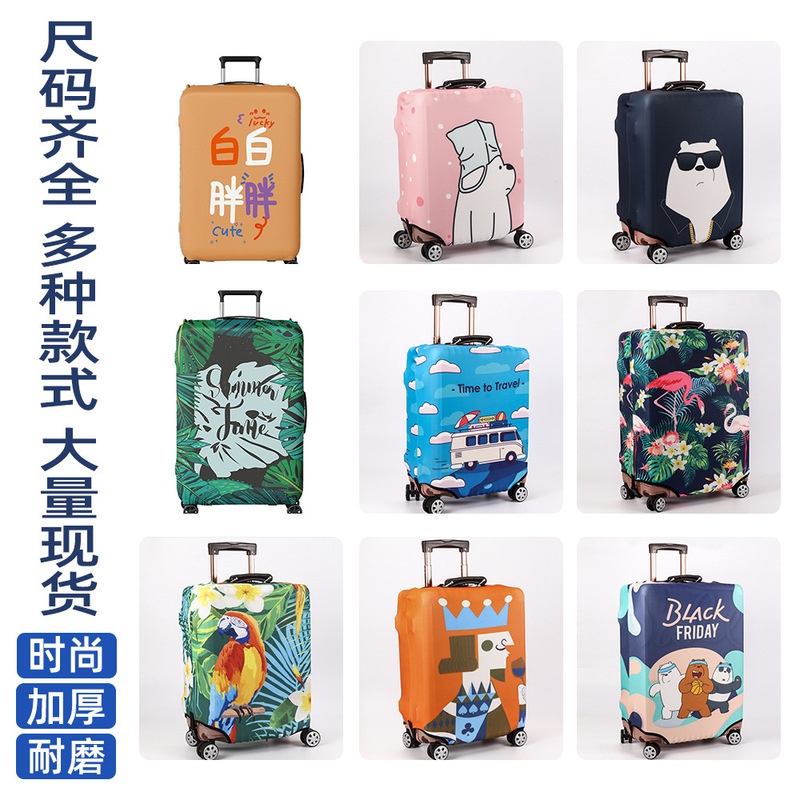 in stock luggage case elastic cartoon travel 22/26/30 inch thick wear-resistant travel luggage case protective cover