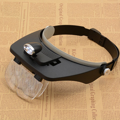 Crystal Glow Manufacturer Two LED Headband Reading Magnifier Optical Instrument Wholesale MG81001A