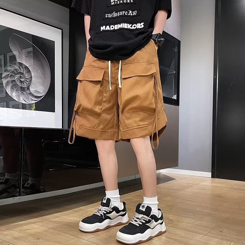 2023 summer thin shorts men's beach pants casual pants large pocket overalls men's pants a generation of hair