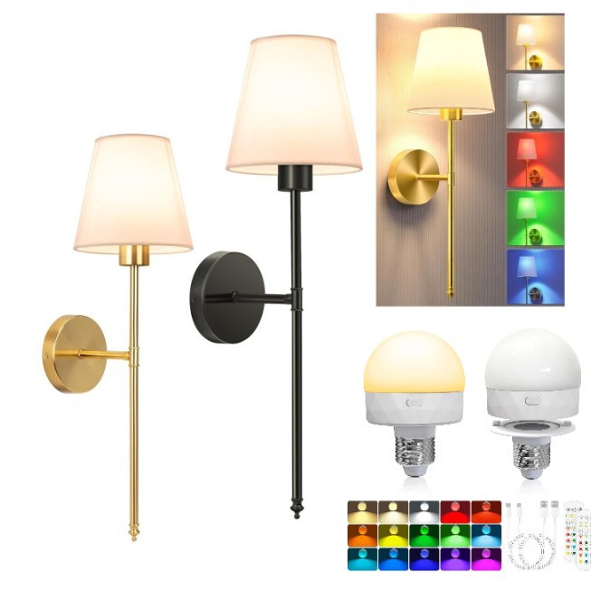 Wireless Charging Indoor Wall Lamp Cross-Border Amazon Detachable Rgb Remote Control Timing Bulb Living Room Bedroom