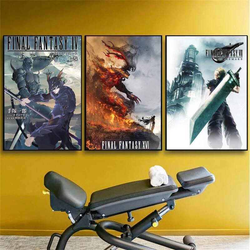 Video game final fantasy character sketch poster factory wholesale high-definition inkjet poster cross-border e-commerce Temu