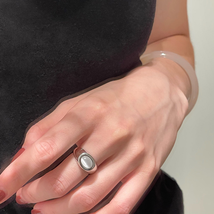 Advanced Cat's Eye Metal Open Ring Women's Korean-style Niche Retro Personalized Simple All-match Elegant Ring Advanced Cat's Eye Metal Open Ring Women's Korean-style Niche Retro Personalized Simple All-match Elegant Ring