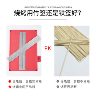 Barbecue Skewers Disposable Iron Skewers Thin Round Skewers Small Skewers Lamb Skewers Barbecue Needles Commercial Packaging Takeaway Skewers Manufacturer