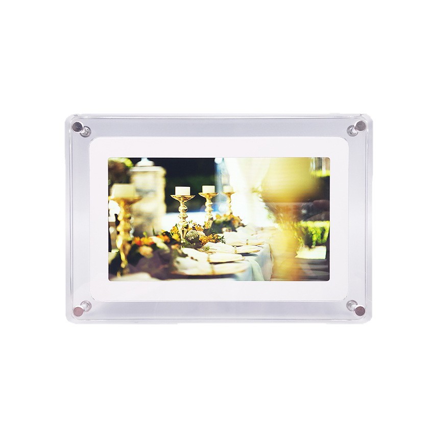 Suministro directo de fábrica Marco de fotos de 5 pulgadas Marco de fotos digital de acrílico de 7 pulgadas Reproductor de acrílico transparente Reproductor de acrílico