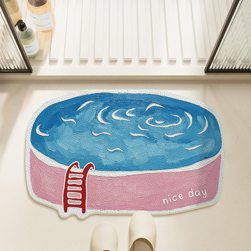 Absorbent floor mat for bathroom entrance, non-slip bath mat, toilet floor mat, soft diatomite home foot mat Absorbent floor mat for bathroom entrance, non-slip bath mat, toilet floor mat, soft diatomite home foot mat