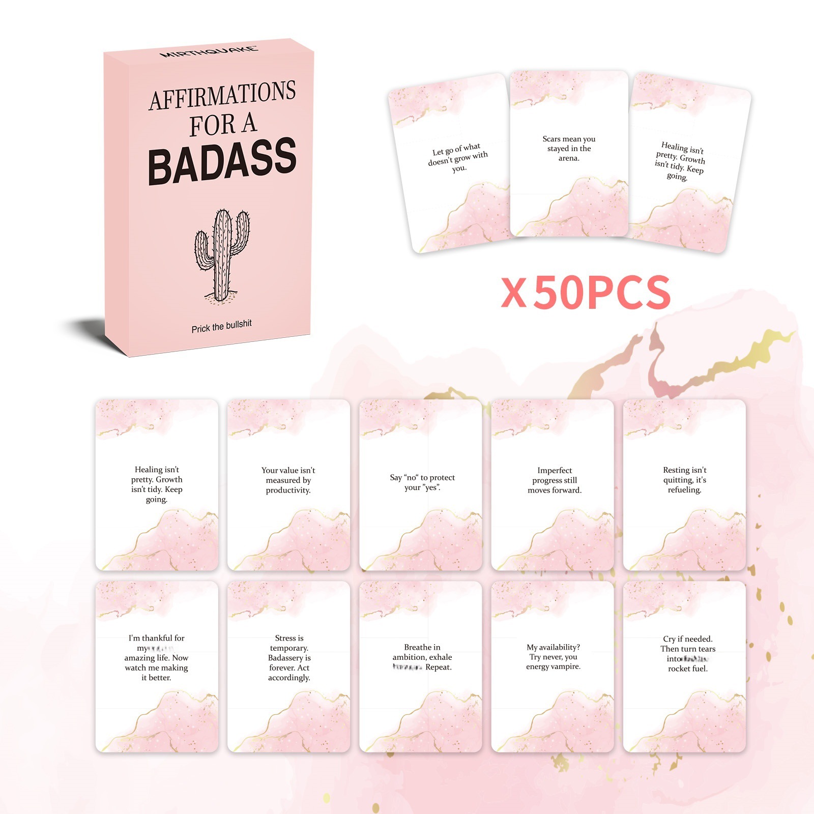 Bestseller: "Badass Believer" Women's Boxed Creative Postcards - High-Quality Small Greeting Cards As Gifts_voghion.com