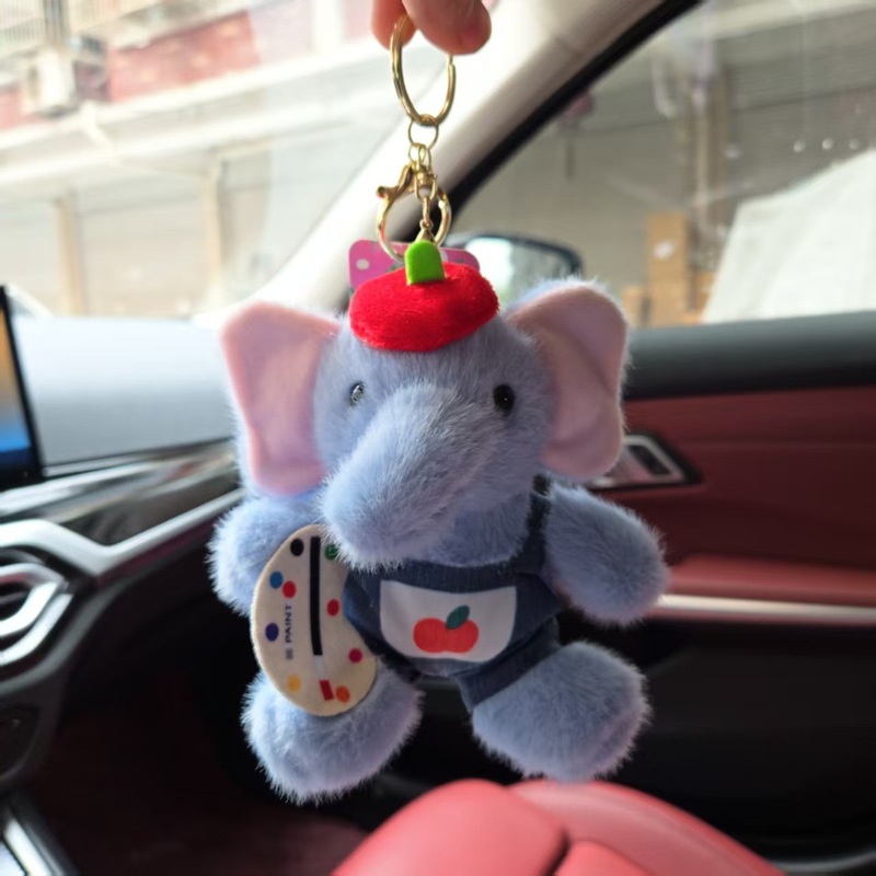漫画の動物のオリジナルの元気の小さい象のぬいぐるみのキーホルダーのカップルのかわいい子供を挟む機は学生の贈り物を飾ります。|undefined