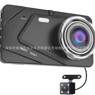 新款2.5D隐藏式车载4寸触摸IPS金属行车记录仪双镜头1080P夜视dvr