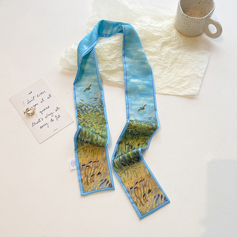 莫奈花園油絵シリーズのシルクタオルはフランスの文芸に縛られています。