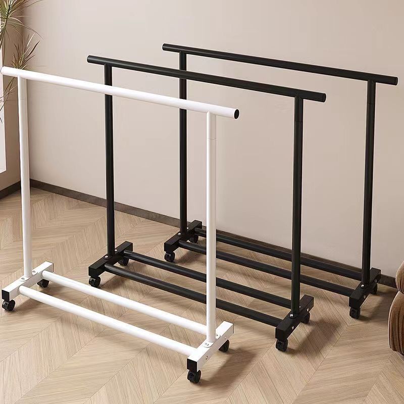 Percha de gorras para el suelo doméstico dormitorio móvil ropa crema simple dormitorio percha de ropa percha de secado percha vertical