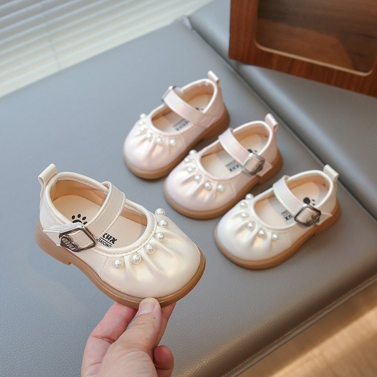 Girls' Cute Pearl Princess Shoes 2025 Spring and Summer Children's Performance Small Leather Shoes Fashion Single Shoes Children's Shoes