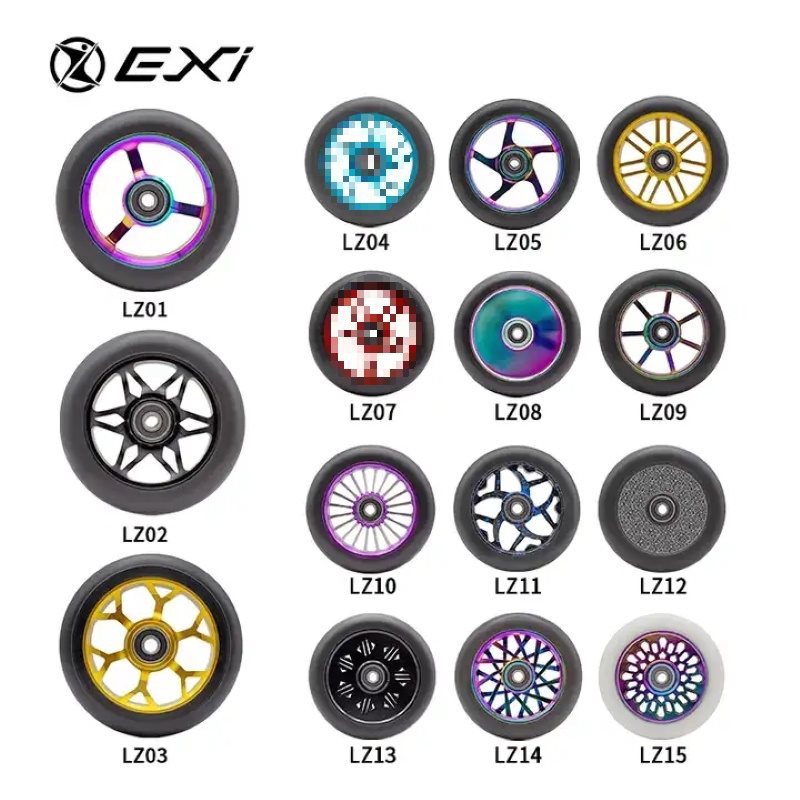 Professional Scooter Stunt Fancy Adult Mobility Pu Wheel Wear-Resistant High Elastic Aluminum Alloy Wheel Trolley