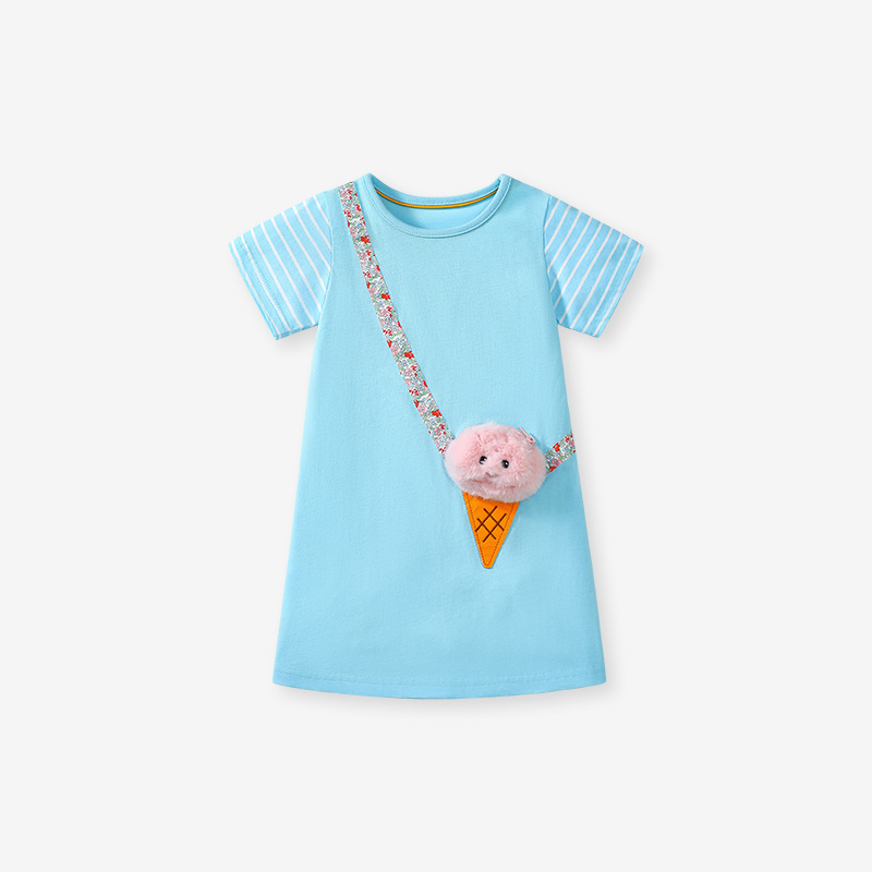 Little maven verano fábrica de ropa para niños al por mayor vestido de niña de dibujos animados nuevo estilo europeo y americano falda para niños