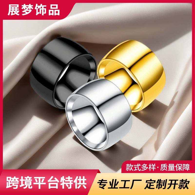 Европейские и американские нишевые ювелирные изделия из нержавеющей стали в стиле хип-хоп, которые не выцветают, в нишевом дизайне, модное брендовое кольцо для мальчиков, кольцо диаметром 12 мм.