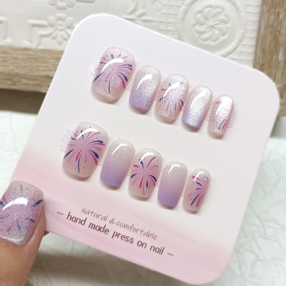 Diez piezas de piezas de uñas de alta calidad hecha a mano, Douyin Xiaohongshu, parche de uñas de venta caliente, armadura de ojo de gato de cristal image 8