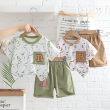 定制加工男童夏季套装新款男宝宝夏装韩版薄款短袖两件套外贸批发