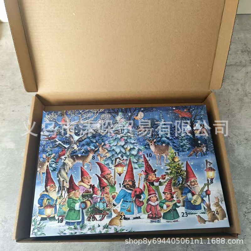圣诞节倒计时侏儒摆件日历Holiday Christmas garden gnome Adven|undefined